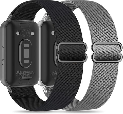 2 Pack Stretchy Nylon Compatible with Samsung Galaxy Fit 3 Band for Women Men, Elastic Adjustable Soft Sport Strap Wristband for Galaxy Fit 3 Band SM-R390 in Kuwait