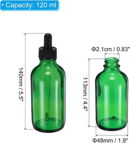 PATIKIL 60ml Glass Dropper Bottle, 4Pcs Leakproof Essential Oils Sample Liquid Perfume Container with Eye Dropper 6 Labels for Storage Home Travel, Clear in Saudi Arabia