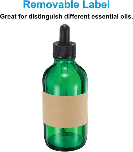 PATIKIL 60ml Glass Dropper Bottle, 4Pcs Leakproof Essential Oils Sample Liquid Perfume Container with Eye Dropper 6 Labels for Storage Home Travel, Clear in Saudi Arabia