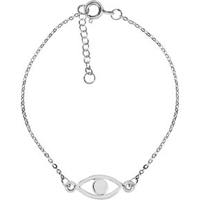 AeraVida Evil Eye Protection Everyday .925 Sterling Silver Link Bracelet | Evil Eye Bracelets for Women | Sterling Silver Link Bracelet for Women | Evil Eye Protection Bracelet