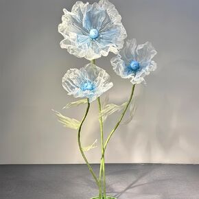 5.58ft Large Silk Artificial Flowers For Wedding Reception Props, Giant Flowers for Decoration, big flowers for Wedding Birthday Christmas Party Banquet, flores gigantes para decoracion, 3P*Red