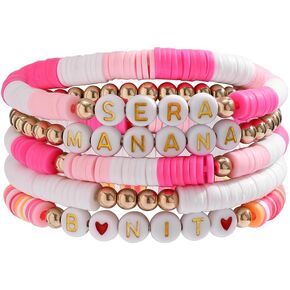 Karol G Bracelet Manana Sera Bonito Bichota Merch Jewelry for Women Summer Beach Bohemian Layering Bracelets Set Friendship Bracelets Gifts for Women
