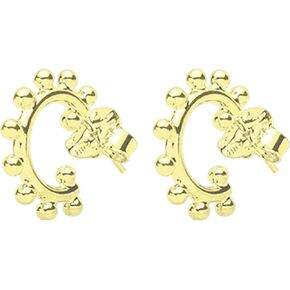 Tiny Sweetie Pie Studded Small Hoop Earrings in 18k Polished Gold Plated