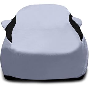 Titan Lightweight Mid-Size SUV Car Cover (Silver Streak) for Ford Explorer, Jeep Grand Cherokee, and More. Waterproof Cover Measures 206 Inches and Includes a Driver-Side Door Zipper.