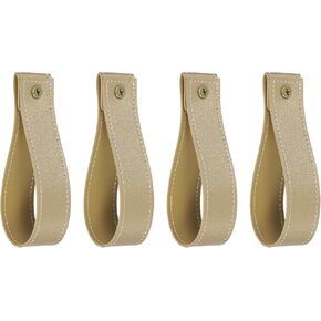 uxcell 4pcs Leather Curtain Rod Holder 1 x 4.7 Inches Wall Hanging Straps Curtain Rod Hook Brackets Hangers with Screws for Home Bathroom Kitchen Bedroom, Dark Blue