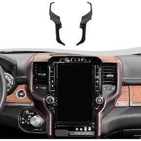 Center Console Navigation Screen Side Panel Trim Cover Fit for 2019-2023 Dodge RAM 1500 2500 3500(Carbon Fiber,for 12-inch Screen)