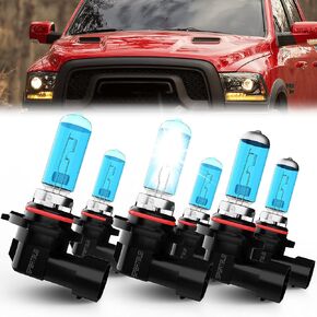 compatible with 2013 2014 2015 DODGE RAM 1500 2500 3500 With Projector headlight bulbs, 9005/HB3/H10 + 9012 High/Low Beam + 9145/9006 halogen Fog Lights, Pack of 6
