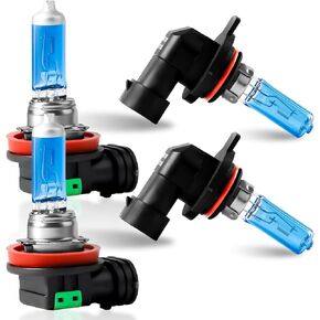 Fit For Toyota RAV4 Headlights Bulbs (2016 2017 2018 2019) 9012/HIR2 High/Low Beam, H11/H16/H8 Halogen Fog Light Bulbs Kit,Plug and Play,Pack of 4.