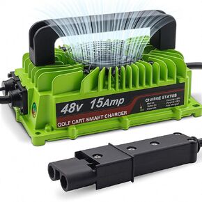 48 Volt Golf Cart Battery Charger for Club Car,Smart 48V 15A Golf Car Charger -3 Pin Round Plug