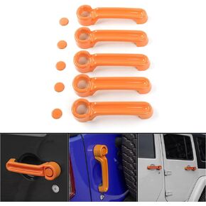 JeCar ABS Door Handle Cover Inserts & Tailgate Handle Cover Exterior Door Accessories for Jeep Wrangler JK 2007-2017 4 Door（White 5pcs/Set）