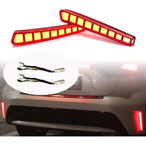 Red Lens Rear Fog Bumper Reflector Brake Tail Sequential Flash Singal Lights Lamp 3 in 1 Compatible with 2020 2021 2022Toyota Corolla SE XSE Plug and play