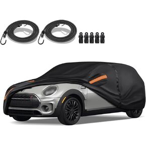 Special 16 Layers Full Car Cover Fit for 2011-2024 Mi-ni Cooper Clubman/Countryman, Ultra Heavy 600D Oxford Cloth, All-Weather Protection Summer Sun Exposure and Winter Snow Rain Dust UV Black
