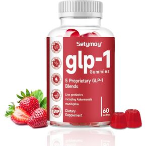 GLP-1 Supplement Gummies with Akkermansia Probiotic, Berberine, GLP 1 Probiotic Gummy for Women and Men 60 Gummies