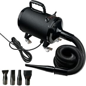 Metal Motorcycle & Car Dryer with 4 Small Wheels - Air Dryers, Blowers & Blades Ensure Your Motorcycle or Car Stays Dry and Spotless,Black.