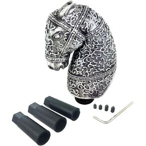 Arenbel 5" Weighted Gear Shift Grip Knobs Horse Head Shape Car Speed Shifter Stick Lever Handle Fit Most Manual Auto Vehicles