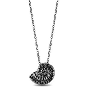 Enchanted Disney Fine Jewelry Sterling Silver with Black Rhodium 1/6 CTTW Ursula Pendant
