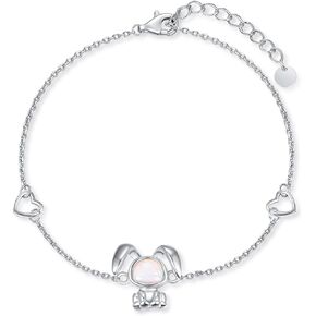 Palpitate Bunny Bracelets for Women Rabbit Bracelet 925 Sterling Silver Bunny Jewelry Cute Animals Easter Gifts for Women Her Adjustable Chain