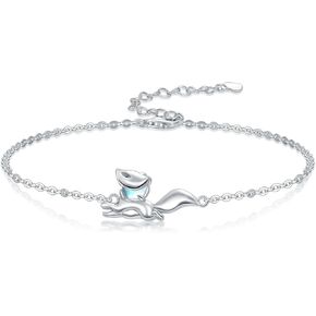 Cat/Dolphin/Turtle/Bee/Bunny/Fox Bracelet for Women 925 Sterling Silver Religious Bracelet Jewelry Gifts for Girls