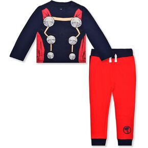 Marvel Avengers Boys Long Sleeve Shirt and Pants Set for Toddlers and Big Kids