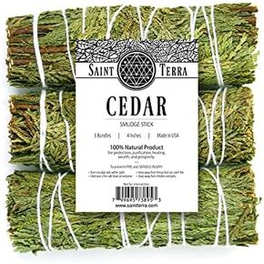 Saint Terra - Cedar Smudge Stick 4 Inches; Pack of 3
