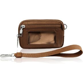 The Iris' Wallet - Multifunctional Fashion Wristlet Bag for Women, The Iris Card Wallet Keychain Wallet, Multifunctional Wristlet Bag Zip Card Case with ID Window (Beige)