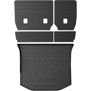 KUST Cargo Mat for Jeep Grand Cherokee 2011-2021, TPE Trunk Mat with Backrest Mat for Grand Cherokee Accessories All Weather Rubber Cargo Liner Back Seat Protector