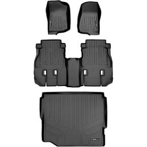 SMARTLINER Floor Mats & Cargo Liner Set Black Compatible with JL New Body 2018-2021 Jeep Wrangler Unlimited Without Subwoofer (no JK)