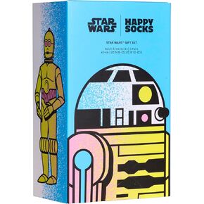 Happy Socks x Star Wars Socks - 3-Pack Gift Box for Great Fans - with Yoda and Darth Vader Designs