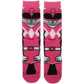 Grand Clothing Outlet Mighty Ranger Pink Character 360 Crew Socks