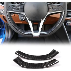 Real Carbon Fiber Steering Wheel Decoration Frame Strip Cover Trim for Alfa Romeo Giulia Stelvio 2017 2018 2019