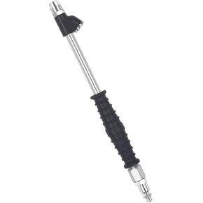1/4" FNPT Straight Foot Dual Head Air Chuck, 9.4" Extended Reach Tilt Lock Tire Inflator Chuck with Grip Handle, 2-Way Connection Tire Chuck with Quick Plug for Semi, RV, Truck Dually Tires