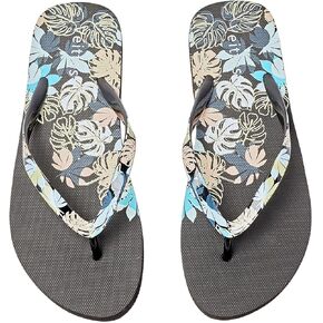 Veittes Women's Flip Flops Sandals, Soft Beach Pool Colorful Pattern Printing Slide Shoes.