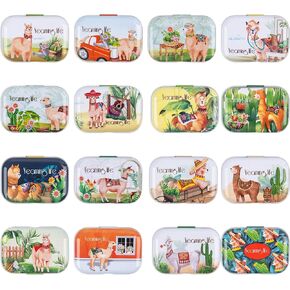 Framendino, 5 Pack Mini Trinket Coin Box Small Floral Containers with Lid for Jewelry Storage Case Tinplate (Random Color)