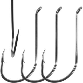 Octopus Saltwater Fishing Hooks,50/100PCS Beak Offset Circle Hook High Carbon Steel Barbed Catfish Long Shank Hooks for Saltwater Freshwater Size 1/0-9/0