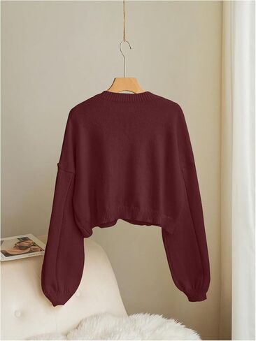 Verdusa Women's Oversized Bow Tie Front Sweater Cardigan Crew Neck Cropped Cable Knitted Tops in Saudi Arabia