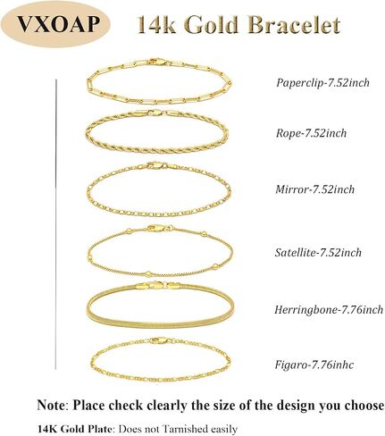 14K Gold Bracelets for Women, Waterproof Dainty Bracelets Gold Jewelry for Women Trendy Link Chain Paperclip Link Bracelet Cute Womens Valentines Day Gifts in Saudi Arabia