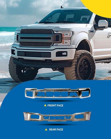 المصد الأمامي KAX متوافق مع F-150 2018 2019 2020 ممتص الصدمات البديل للسيارات FO1002430 كروم مع فتحات مستشعر مع منفذ مصباح الضباب in Saudi Arabia