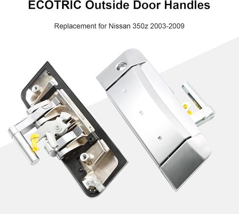 VIKKSAER قطعتان من مقبض الباب الخارجي، جانب السائق والراكب، بديل لنيسان 2003-2009 350Z، يستبدل # 80607-CD41E، 80607-CD40B، 80606-CD01E، فضي in Kuwait