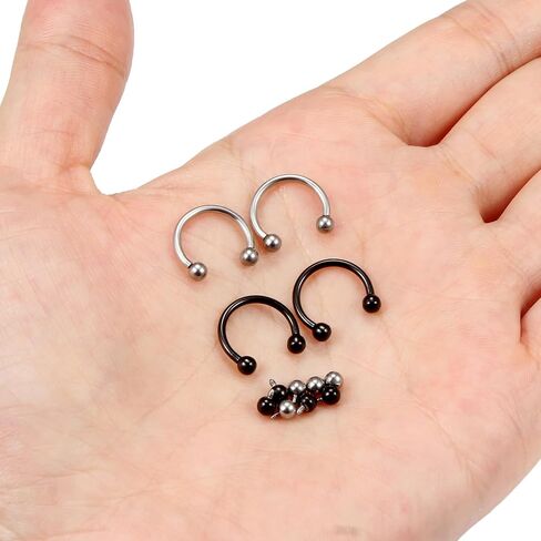 Lcolyoli 16g Septum Rings Internally Threaded Surgical Steel Septum Jewelry Lip Rings Hoop Labret Jewelry Horseshoe Earrings Daith Piercing Jewelry for Women Men in Saudi Arabia