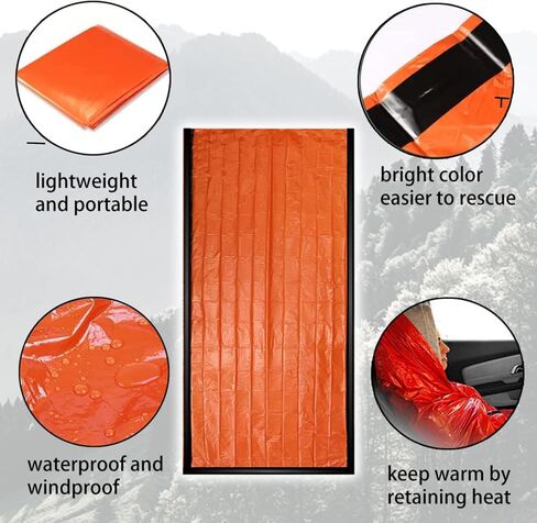 Emergency Shelter – 2 Person Survival Tent (7.4 oz) – Life Tent, Emergency Shelter, Tube Tent, Survival Tarp Premium Survival Gear Emergency Tent, Storm Shelter, and Bivy Tent for Camping Essentials in Saudi Arabia