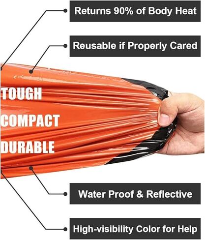 Emergency Shelter – 2 Person Survival Tent (7.4 oz) – Life Tent, Emergency Shelter, Tube Tent, Survival Tarp Premium Survival Gear Emergency Tent, Storm Shelter, and Bivy Tent for Camping Essentials in Saudi Arabia