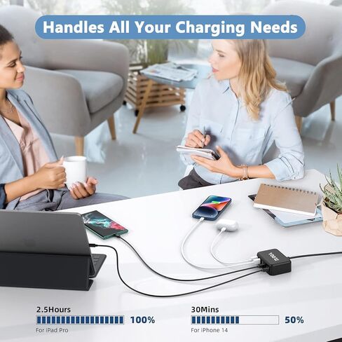 USB C شاحن سريع 100 واط جان 6 منفذ نوع USB C محطة شحن محور كتلة USB C الجدار شاحن قطاع الطاقة محول التوصيل مكعب الطوب 3 USB C 3 USB A لباد iPhone 15 14 13 12 11 Pro Max Pixel Galaxy S24 in Kuwait