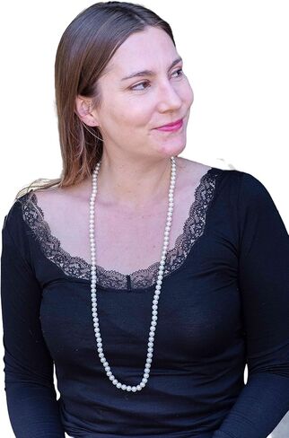 II ROUND PEARL II Real Pearl Necklace for Women Ivory Beige Cream White Pearls Jewelry Men Cultured Freshwater Sterling Silver Wedding in Saudi Arabia