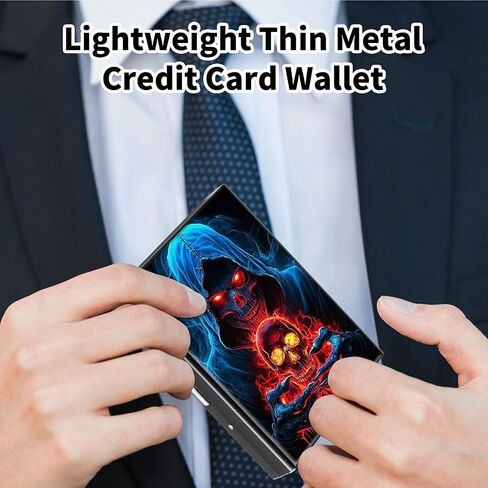 Metal Credit Card Holder, Business Card Holder Metal Rfid Card Holder Wallet for Women Men, Travel, Shopping, Outdoor, Fall Wallet Purse Gift Accessories for Ladies, Pink Flower Skull in Saudi Arabia