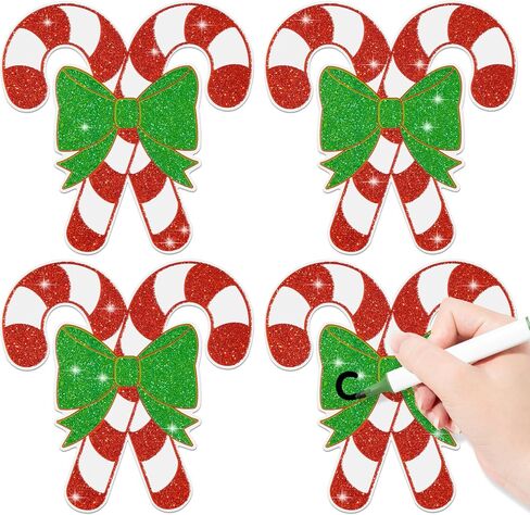 Christmas Candy Cane Paper Cutouts-100Pcs Glitter Cutouts Decorations DIY Paper Cuts Party Decor for Christmas Winter Candy Bulletin Board Xmas Birthday Classroom Game Day Wall Decor Supplies in Saudi Arabia