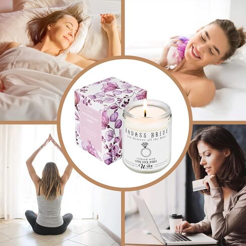برطمانات شموع معطرة باللافندر - أفضل صديق للنساء كهدايا عيد ميلاد مع بطاقات أطيب التمنيات للأصدقاء الإناث، أفضل صديق متحرك، هدايا BFF لهدايا الأصدقاء المضحكة للنساء in Saudi Arabia