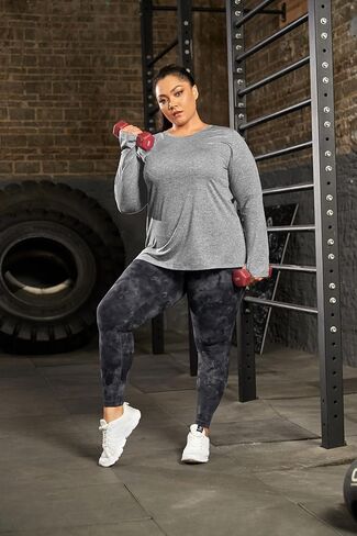 FOREYOND حجم كبير بلوزات رياضية طويلة الأكمام للنساء لينة الجافة تناسب تجريب القمم بسط ملابس اليوغا خفيفة الوزن XL-5XL in Kuwait