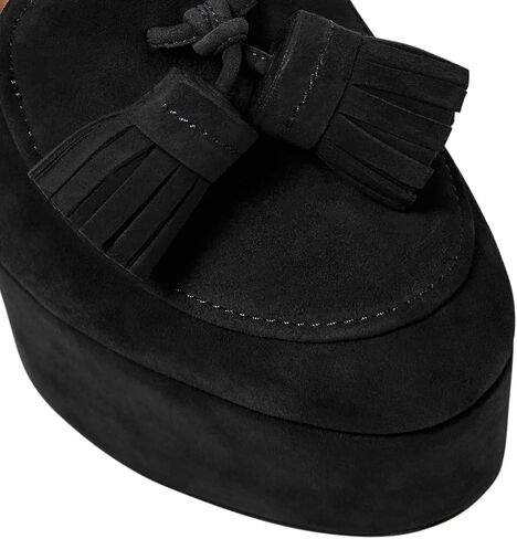 SHODENSE Women Vintage Chunky Platform Loafers Pumps Tassel Round Closed Toe Slip On Suede Block High Heel Dress Loafer Shoes Buckle Strap Oxford Loafers Fringe Pump Dressy Chic Sexy Y2k 4-11 M US in Kuwait