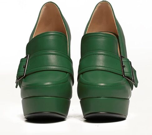 SHODENSE Women Vintage Chunky Platform Loafers Pumps Tassel Round Closed Toe Slip On Suede Block High Heel Dress Loafer Shoes Buckle Strap Oxford Loafers Fringe Pump Dressy Chic Sexy Y2k 4-11 M US in Kuwait