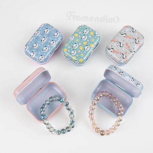 Framendino, 5 Pack Mini Trinket Coin Box Small Floral Containers with Lid for Jewelry Storage Case Tinplate (Random Color) in Saudi Arabia